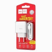 Превью Сетевое зарядное устройство HOCO C72A Glorious с кабелем micro-USB (белое) — 8