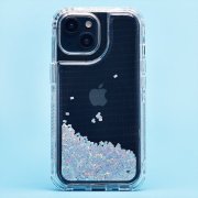 Чехол-накладка - SC333 для Apple iPhone 15 (серебристая)