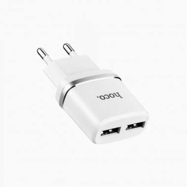 Сетевое зарядное устройство HOCO C12 2USB (белое) — 3