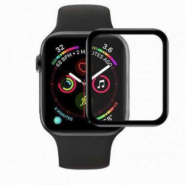 Защитное стекло для Apple Watch 3 40 mm матовое (полное покрытие) (черное) — 1